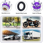 4PCS Crown Bling Tire Stem Valve Caps, Crystal Diamond Car Wheel Tire Valve Caps Universal Copper Core Stem Covers for Cars, SUV, Trucks, Bikes, Motorcycles, Bicycles (Silver & Purple)