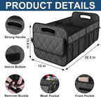 Car Trunk Organizer for SUV, Car Organizers and Storage with Reinforced Handles, Car Accessories for Women/Men 70L Waterproof Polyester Trunk Organizer(Large, Charcoal)