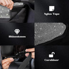 Car Trunk Organizer and Storage, Backseat Hanging Organizer for SUV, Truck, MPV, Waterproof, Collapsible Cargo Storage Bag with 5 Pockets, Bling Car Interior Accessories for Women,White