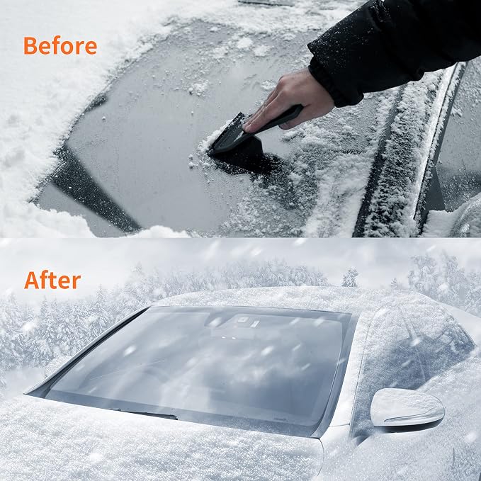 Extra Large Windshield Snow Cover for Ice & Sleet, Freeze Protector for Auto Coupe Sedan Truck Van SUV, 63" x 49.6" inch (Silver)