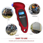 Digital Tire Pressure Gauge,Accurate Cars Air Gauge 150 PSI,Red | 0-150PSI Calibrated,Accurate in 0.1 Increments,4 Measurement Units,Backlight LCD&Nozzle Light,for Everyday Vehicles
