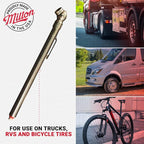 S-925 Pencil Tire Pressure Gauge for Trucks, RV’s & Bicycle Tires, Single Head Chuck with Built-in Deflator Valve, Durable Plated Brass, Pressure Measured in PSI & kPa