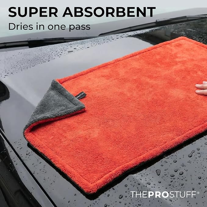 Car Drying Towel 1400 GSM - Ultra Absorbent Twisted Loop Microfiber Towel for Auto Detailing, Scratch-Free Lint-Free Streak-Free Dual-Sided Car Wash Cloth, XL 24"x36"