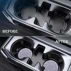 4PCS Bling Crystal Rhinestone Cup Holder Coaster, 2.75 inch Soft Silicone Anti-Slip Shockproof, Car Cup Holder Insert Coasters, Universal Car Interior Accessories for Women (Gray & White)