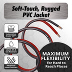 4 Gauge Wire - 50 feet 4 AWG Battery Cable - Copper Clad Aluminum (CCA) Wire for Car Audio, Amplifier Power, 4 Gauge Battery Cables, and Ground Applications