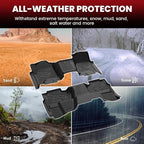 Floor Mats 2014-2018 for Chevy Silverado/GMC Sierra 1500, 2015-2019 2500HD 3500 HD (Double Cab, Bench Seat Only) All Weather TPE Custom Fit Car Floor Liners, with Carpet Floor Only