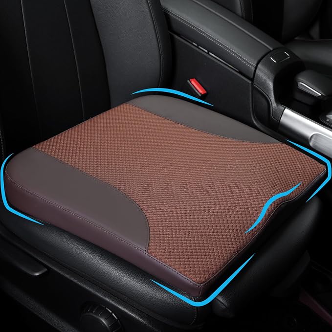 Car Seat Cushion, Car Seat Cushions for Long Driving | Comfortable Memory Foam Driver Seat Cushion, Automotive Seat Cushions, Butt Pillow for Car,Truck, Office Chair, Brown