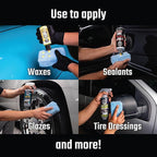 Premium Grade Microfiber Applicator Pads - 2 Pack - Ultra-Soft Foam Core Detailing Pads for Wax, Sealant, Dressing, Interior & Exterior Car Care (MIC_292_02)
