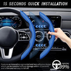 3pcs Car Steering Wheel Cover,Anti-Skid Carbon Fiber Steering Wheel Protector for Men Women,Multiple Color Options,Universal for Most Car Interiors Accessories (Bule 3PCS)