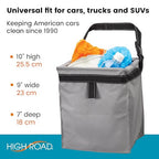 TrashStash Hanging Car Garbage Bag with Push-Close Lid and Waterproof Bin for Cars, SUVs and Trucks - Holds 3 Gallons of Car Trash