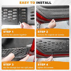Metal Front Door Pocket, Storage Box Compatible with Jeep Wrangler JL JLU 4XE (2018-2026) & Gladiator JT (2020-2026) Accessories, 2PCS Door Net Pockets Replacement | Not for Power Seats