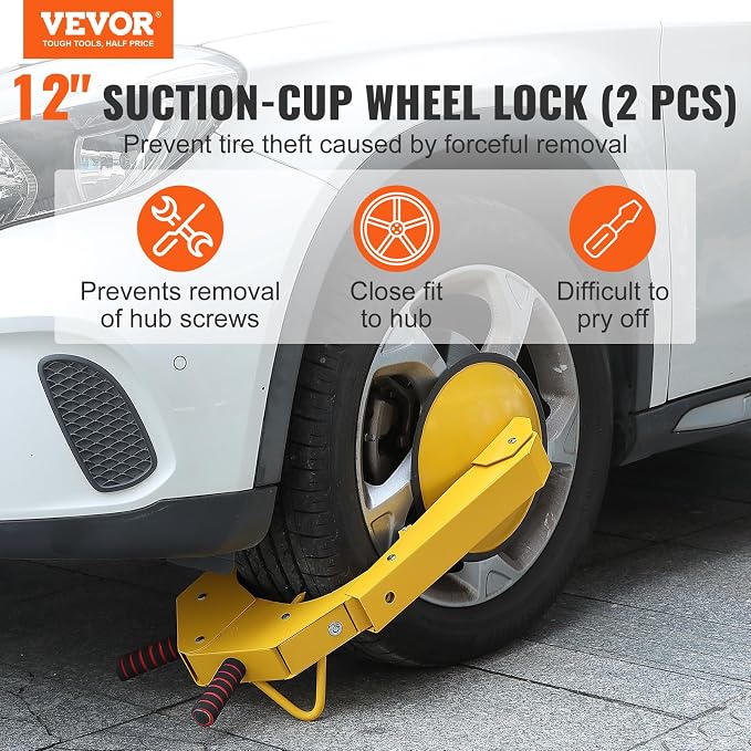 Wheel Lock Clamp, 2 Pack Trailer Wheel Lock, Heavy-Duty Anti Theft Tire Lock, Adjustable Tire Boot Lock, Trailer Wheel Locks for RV Trailers, Cars, Trucks, SUVs