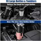 Car Cup Holder Expander for Large Bottles, Fits 32 oz to 40 oz Water Bottles and Handle Mugs, Secure Base for Most Vehicle Cup Holders, Durable ABS, Easy to Install, Durable ABS (Pink)