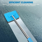 Car Windshield Cleaning Tool, Car Windshield Window Cleaner, Auto Glass Wiper Tool with Extendable Handle & Reusable Microfiber Pad, Universal Vehicle Cleaning Car Accessories (Sky Blue)