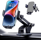 Military-Grade Car Phone Holder - [Ultra Strong Suction] 3-in-1 Phone Mount for Dashboard, Windshield & Air Vent, Super Stable Universal Car Accessories for iPhone & All Smartphones