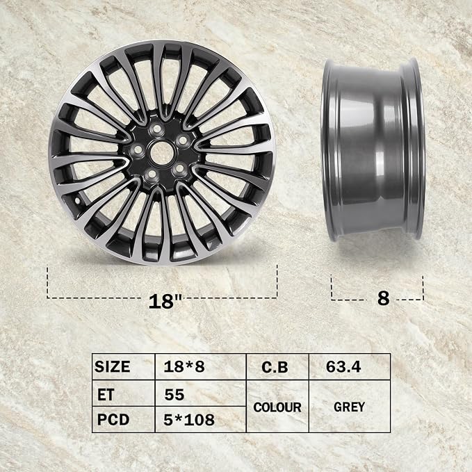 Replacement New 18'' x 8.5" Aluminum Alloy Wheel Rim Compatible with Ford Fusion 2017-2018, Factory Replacement Rim, OE Direct Replacement