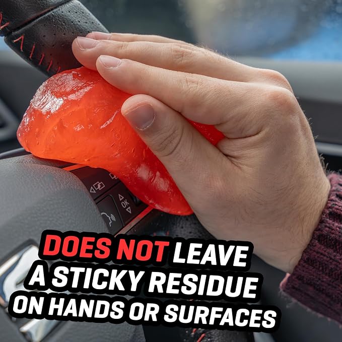 Demon Slime 5.6 Oz - Car Interior Cleaner Gel | Putty Removes Dust & Dirt - for Detailing, Cleaning Vents, Cup Holders, Keyboards, Offices | Hot Cherry Scent