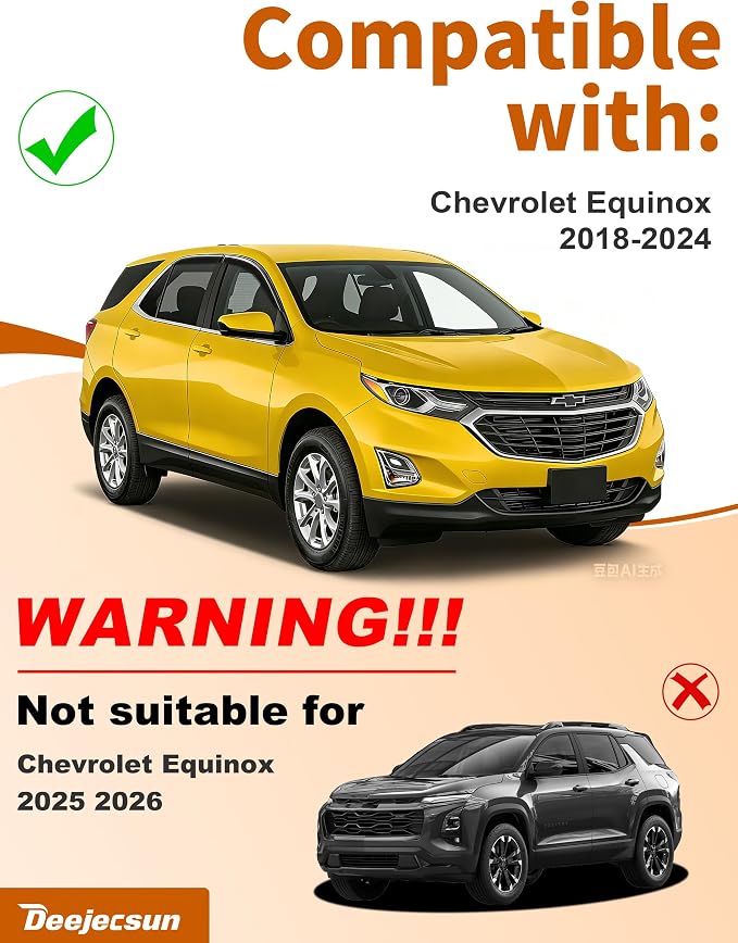 Low Profile Window Rain Guards Fit for Chevrolet Equinox 2018-2024 Rain Guard Window Deflectors Extra-Thick Chevy Equinox Side Window Visors Vent Shades Tape-on Vent Visors Car Accessories