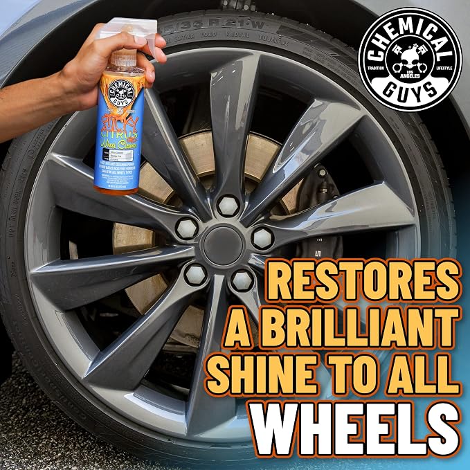 CLD105 Sticky Citrus Wheel Cleaner Gel, (Safe For All Wheel Types) Works on Cars, Trucks, SUVs, Motorcycles, RVs & More, 128 fl oz, (1 Gallon)