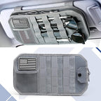 SAMPUSS Car Sun Visor Organizer Car Sunglass Holder with Storage Pouch | Semi-rigid molle panel car truck accessories with zipper for men&women fit most cars trucks vans suvs jeeps patrols