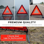 2 PCS Reflective Warning Triangle, Reflective Triangle Roadside Hazard Sign with Steel Bracket, Foldable Emergency Warning Signs for Vehicle Breakdown, Car Accessories