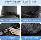 Dog Car Seat Covers, Waterproof Front Seat Cover for Dogs, Scratch-Proof, Nonslip Pet Passenger Seat Cover Protector, Universal Fit for Cars Trucks SUVs, Standard Size, Black