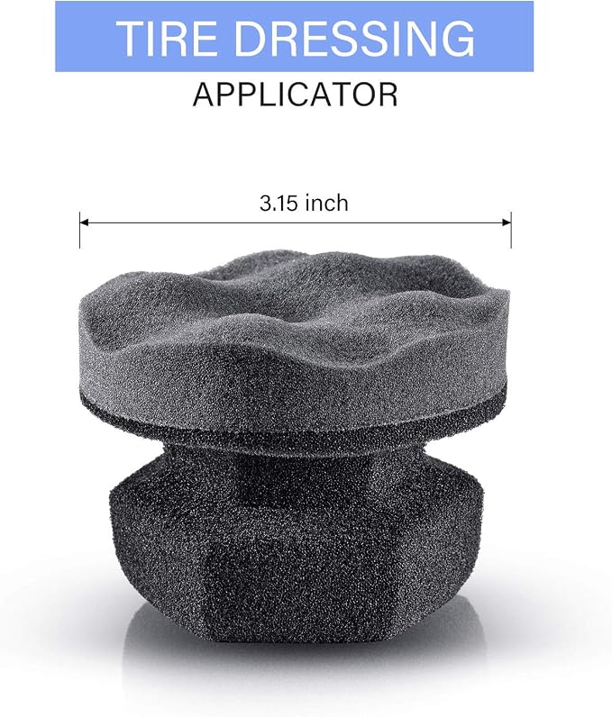 6 Pack Large Tire Shine Applicator Pad Tire Dressing Sponge Applicator Pads Tires Sponge Applicators Foam Gel Wet Applicators Car Detailing Reusable Cleaning Supplies for Applying Tires Shine