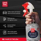 Griot's Garage Interior Cleaner Spray for Car Seats, Carpet, Upholstery Fabric, Floor Mat, Vinyl, Dashboard, Ideal for Truck, SUV, RV, Boat, and More, 11104, 35 Fl Oz