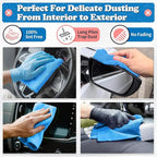 Microfiber Cleaning Cloth, Shop Towels Bulk, 24 Pack Blue Microfiber Towels for Cars, All-Purpose Absorbent Cleaning Rags, Dust Cloth for Automotive, Mechanic, Garage, Bar, 12 x 11 inch