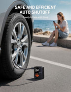 150 PSI Tire Inflator Portable Air Compressor L7 Mini | Fast Inflation, Cordless, Air Pump with LED Light &Pressure Gauge, Auto Shut-Off, for Cars, Motorcycle, Bicycle, Ball, Orange
