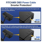 OBD Cable Dash Cams, Upgrade Parking Monitoring, Hardwire Wire Kit Accessories