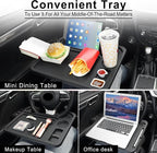 4 In 1 Car Steering Wheel Desk for Laptop,Versatile Upgraded Car Seat Tray, Spacious Steering Wheel Table With Tablet Holder and Dual Sauce Racks,Steering Wheel Under Table Console (Large)