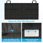 Back Seat Extender for Dogs,Hard Bottom Dog Car Seat Cover for Back Seat Support 400lb, Waterproof Dog Car Hammock Travel Bed for Car SUV Truck