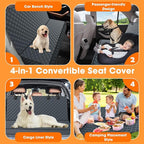 Dog Car Cover for Back Seat Cover Protector Waterproof Dog Seat Covers for Cars, Car Seat Protector for Dogs with 1 Dog Seat Belt, Nonslip Back Seat Cover for Kids, Trucks & SUV, Grey
