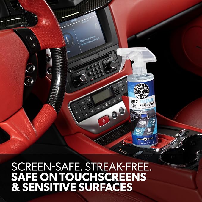 Total Interior Cleaner & Protectant – Interior Cleaner, Cleans & Protects Leather, Vinyl, Plastic, Rubber, Glass with a Streak-Free Finish — Cars, Trucks, SUVs, RVs, 32 oz