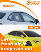 Rain Guards Fit for 2020-2026 Toyota Corolla Sedan, Out-Channel Low-Profile 6PC Window Rain Guard Side Window Visors Extra-Thick Vent Visor Window Deflectors Tape-on Vent Shades Car Accessories