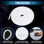 Car Door Edge Guard, 16.4ft U Shape Rubber Edge Trim Seal Strip Protector Universal for Car Truck ATV Boat Multifunctional No Glue PVC Iron White