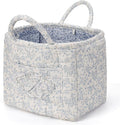 Floral Fabric Storage Basket Car Interior Storage Basket Underwear Sundries Laundry Baskets Supplies Home Organizer Bag (blue 3)