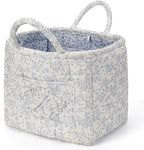 Floral Fabric Storage Basket Car Interior Storage Basket Underwear Sundries Laundry Baskets Supplies Home Organizer Bag (blue 3)