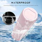 Car Trash Can Bin with Lid, Leakproof Auto Cup Holder Garbage Bin Multipurpose Storage Organizer, Mini Portable Dustbin Side Door Garbage Can for Vehicle Home Office (Pink)