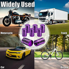 12PCS Tire Valve Stem Caps, Dust Proof, Anodized Aluminum Universal Tire Valve Stem Covers for Cars, SUV, Trucks, Bikes, Motorcycles, Bicycles(Purple)