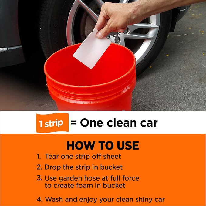 Eco-Friendly Foaming Car Wash Soap Strips 36 count- Your Non-Toxic Car Detergent Solution for a Gleaming Ride!