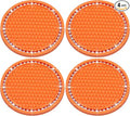 4PCS Bling Cup Holder Coaster, 2.75 Inch Auto Car Cup Holder Insert Coasters, Soft Silicone Anti-Slip Shockproof, Universal Vehicle Interior Accessories for Women Girls (Orange & White)