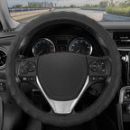 Genuine Black Leather Steering Wheel Cover for Car, Large 15.5-16 inch – Ergonomic Comfort Grip for Men & Women, Car Steering Wheel Cover for Vehicles with Large Steering Wheels
