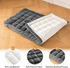 Dog Bed for Car Back Seat Soft Plush Backseat Pet Bed Mat Non-Slip Travel Pet Mat, Fuzzy Plaid Dog Seat Cover, Fit for Backseat Extenders and Trucks SUVs (Glossy-Dark Gray, 54" x 24.8")