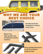 Low Profiles 6-PCS Extra-Thick Window Rain Guards Fit for Jeep Wrangler JL 2018-2026 4-Door,Rain Guards Window Deflectors Vent Visors Shades