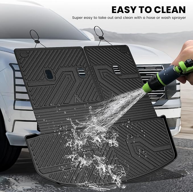 Cargo Trunk Mat & Backrest Mats for Hyundai Palisade 2026 All Weather TPE Custom Fit Car Trunk Mats Cargo Liner & Seatback Mats Accessories, Black