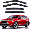 KPY Rain Guards Fit for 2014-2019 Toyota Highlander, Out-Channel Window Visors Vent Wind Deflectors 4PC, Car Accessories for 14-19 Highlander
