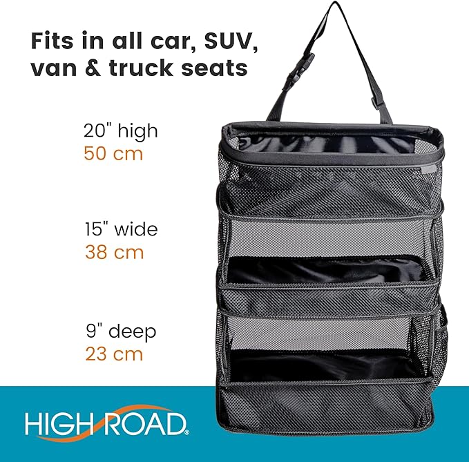 Car Storage Organizer – 3-Bin Hanging Organizer for SUV Trunk or Car Seat | Multipurpose Car Organizer Holds Driving Essentials, Kids Trip Needs or Emergency and Cleaning Supplies
