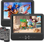 Car DVD Player Dual Screen, 7.5 Inch DVD Player for Car Play The Same or Two Different Movies with Headrest Straps, Support Last Memory, AV Out/in, USB/SD Card, All Regions